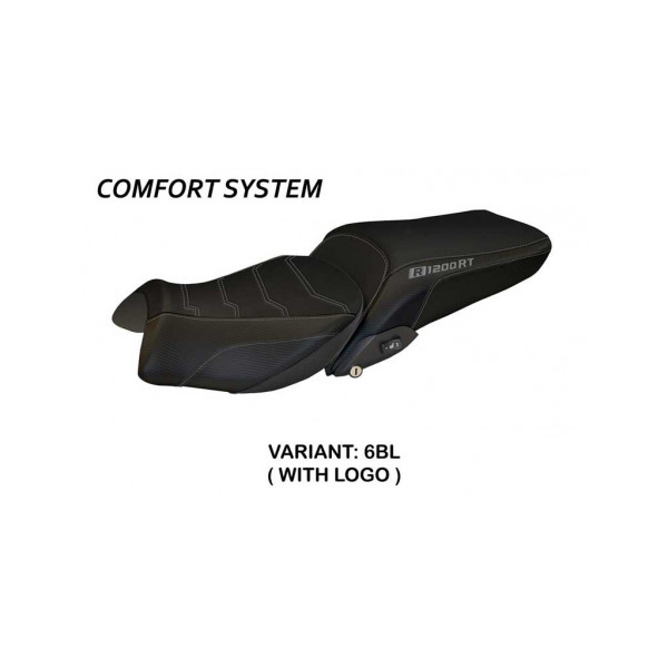 HOUSSE DE SELLE COMPATIBLE BMW R 1200 RT (14-18) MODÈLE OLBIA 1 - Logo : AVEC LOGO, Couleur : GRIS GRIS, Type : CONFORT