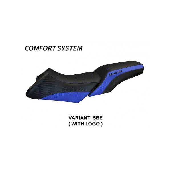 HOUSSE DE SELLE COMPATIBLE BMW R 1200 RT (06-13) MODÈLE ROBERTO - Logo : AVEC LOGO, Couleur : BLEU, Type : CONFORT