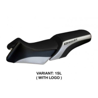 HOUSSE DE SELLE COMPATIBLE BMW R 1200 RT (06-13) MODÈLE ROBERTO - Logo : AVEC LOGO, Couleur : GRIS GRIS, Type : CONFORT