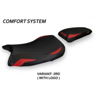 HOUSSE DE SELLE COMPATIBLE BMW S 1000 RR M-SPORT (19-22) MODÈLE GANJA 1 - Type : CONFORT, Logo : AVEC LOGO, Couleur : ARGENT