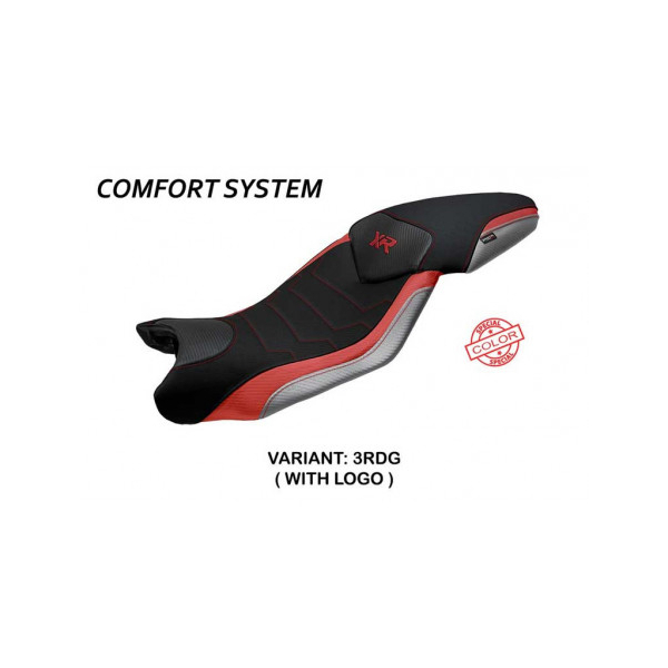 HOUSSE DE SELLE COMPATIBLE BMW S 1000 XR (15-19) MODÈLE ARDEA SPECIAL COLOR - Logo : AVEC LOGO, Couleur : ROUGE GRIS, Type : CONFORT