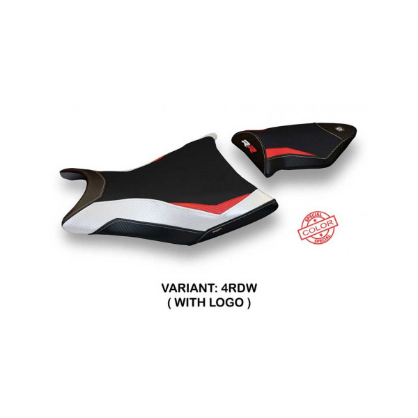 HOUSSE DE SELLE COMPATIBLE BMW S 1000 RR (09-11) MODÈLE DE SPECIAL COLOR ALABAMA - Logo : AVEC LOGO, Couleur : ROUGE BLANC, Type : STANDARD