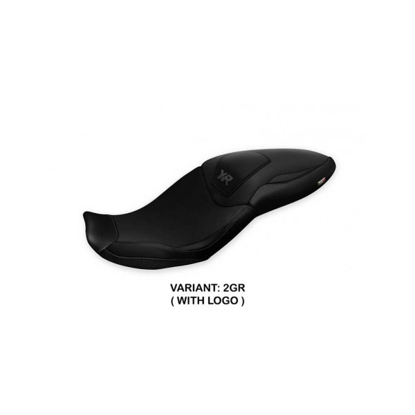 HOUSSE DE SELLE COMPATIBLE BMW S 1000 XR (20-22) MODÈLE ADRAR TOTAL BLACK - Logo : AVEC LOGO, Couleur : GRIS GRIS, Type : STANDARD