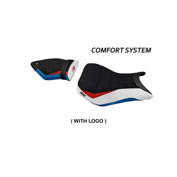 HOUSSE DE SELLE COMPATIBLE BMW S 1000 R (14-20) MODÈLE MAYA HP - Logo : AVEC LOGO, Couleur : COULEUR HP, Type : CONFORT