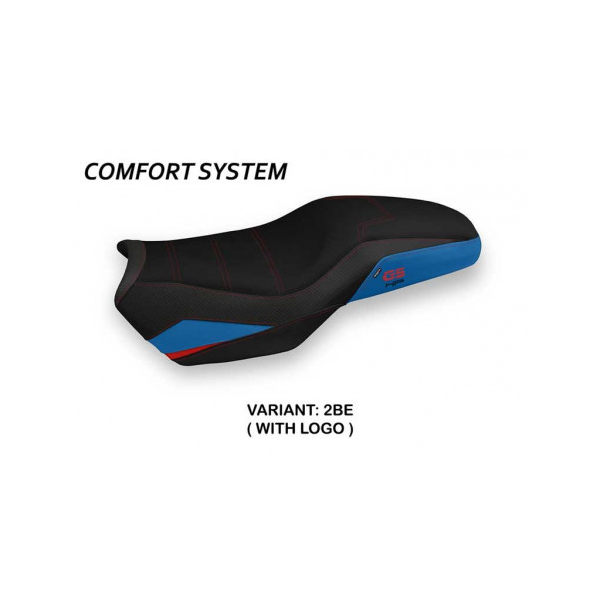 HOUSSE DE SELLE COMPATIBLE BMW F 750/850 GS (18-22) MODÈLE PANAMA 2 - Couleur : BLEU, Type : CONFORT, Logo : AVEC LOGO