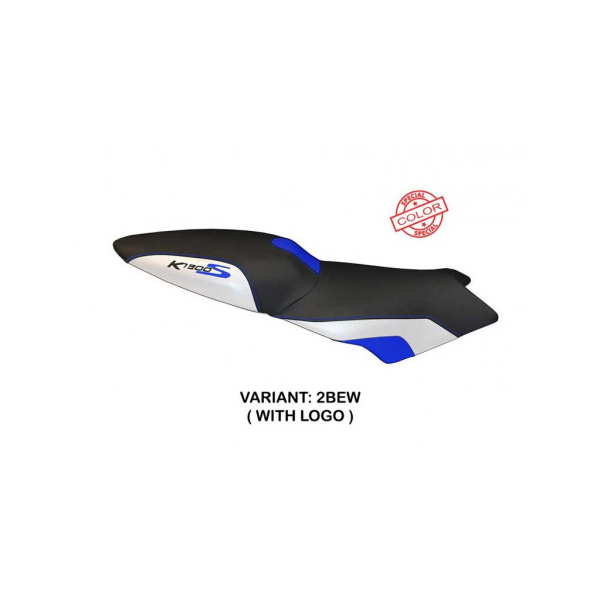 HOUSSE DE SELLE COMPATIBLE BMW K 1300 S (09-16) MODÈLE LARIANO SPECIAL COLOR - Logo : AVEC LOGO, Couleur : BLEU BLANC, Type : STANDARD