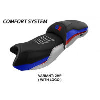 HOUSSE DE SELLE COMPATIBLE BMW R 1250 GS (19-22) MODÈLE EBERN - Logo : AVEC LOGO, Couleur : BLEU, Type : CONFORT