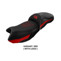 HOUSSE DE SELLE COMPATIBLE BMW R 1250 GS (19-22) MODÈLE EBERN - Couleur : ROUGE, Type : CONFORT, Logo : AVEC LOGO