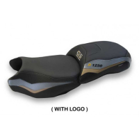 HOUSSE DE SELLE COMPATIBLE BMW R 1250 GS (19-22) MODÈLE HERAT - Logo : AVEC LOGO, Couleur : GRIS OR, Type : STANDARD 