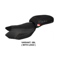 HOUSSE DE SELLE COMPATIBLE BENELLI TRK 502 (17-22) MODÈLE MERIDA STANDARD, NOIR, - Logo : AVEC LOGO, Couleur : GRIS GRIS, Type : CONFORT