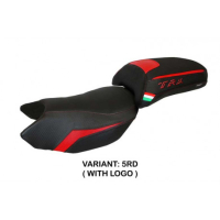 HOUSSE DE SELLE COMPATIBLE BENELLI TRK 502 (17-22) MODÈLE MERIDA STANDARD, NOIR, - Logo : AVEC LOGO, Couleur : GRIS GRIS, Type : CONFORT