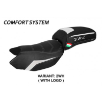 HOUSSE DE SELLE COMPATIBLE BENELLI TRK 502 (17-22) MODÈLE MERIDA STANDARD, NOIR, - Logo : AVEC LOGO, Couleur : ROUGE, Type : CONFORT