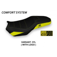 HOUSSE DE SELLE COMPATIBLE BMW F 850 GS ADVENTURE (19-22) MODÈLE TATA - Couleur : JAUNE, Type : CONFORT, Logo : AVEC LOGO