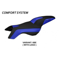HOUSSE DE SELLE COMPATIBLE BMW K 1200 R (05-08) MODÈLE BOSTON - Couleur : BLEU, Type : CONFORT, Logo : AVEC LOGO 