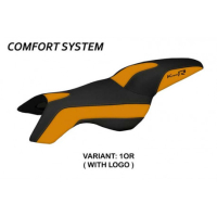 HOUSSE DE SELLE COMPATIBLE BMW K 1200 R (05-08) MODÈLE BOSTON - Logo : AVEC LOGO, Couleur : JAUNE, Type : CONFORT