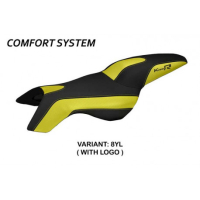 HOUSSE DE SELLE COMPATIBLE BMW K 1200 R (05-08) MODÈLE BOSTON - Logo : AVEC LOGO, Couleur : JAUNE, Type : CONFORT