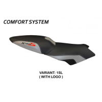 HOUSSE DE SELLE COMPATIBLE BMW K 1300 S (09-16) MODÈLE LARIANO 2 - Type : CONFORT, Logo : AVEC LOGO, Couleur : ARGENT