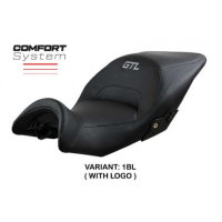 HOUSSE DE SELLE COMPATIBLE BMW K 1600 GTL (10-22) MODÈLE LITHIA - Logo : AVEC LOGO, Couleur : NOIR, Type : CONFORT 