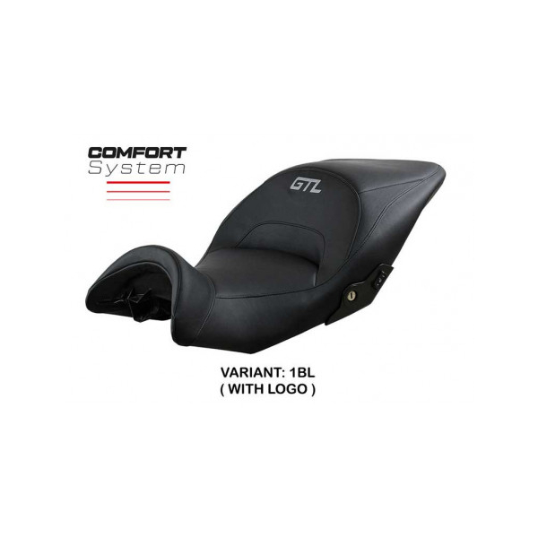 HOUSSE DE SELLE COMPATIBLE BMW K 1600 GTL (10-22) MODÈLE LITHIA - Logo : AVEC LOGO, Couleur : NOIR, Type : CONFORT