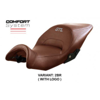 HOUSSE DE SELLE COMPATIBLE BMW K 1600 GTL (10-22) MODÈLE LITHIA - Logo : AVEC LOGO, Couleur : MARRON, Type : CONFORT