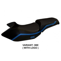 HOUSSE DE SELLE COMPATIBLE BMW R 1200 GS (05-12) MODÈLE LYON 4 - Logo : AVEC LOGO, Couleur : BLEU, Type : CONFORT