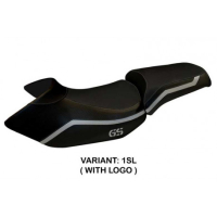 HOUSSE DE SELLE COMPATIBLE BMW R 1200 GS (05-12) MODÈLE LYON 4 - Type : CONFORT, Logo : AVEC LOGO, Couleur : ARGENT