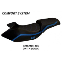 HOUSSE DE SELLE COMPATIBLE BMW R 1200 GS (05-12) MODÈLE LYON 4 - Couleur : BLANC, Type : CONFORT, Logo : AVEC LOGO 