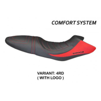 HOUSSE DE SELLE COMPATIBLE BMW R 1200 R (06-14) MODÈLE BRUNO - Logo : AVEC LOGO, Couleur : ROUGE, Type : CONFORT