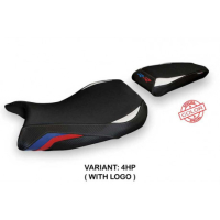 HOUSSE DE SELLE COMPATIBLE BMW S 1000 RR (19-22) MODÈLE LUSTIGNANO 1 - Type : STANDARD, Logo : AVEC LOGO, Couleur : ARGENT