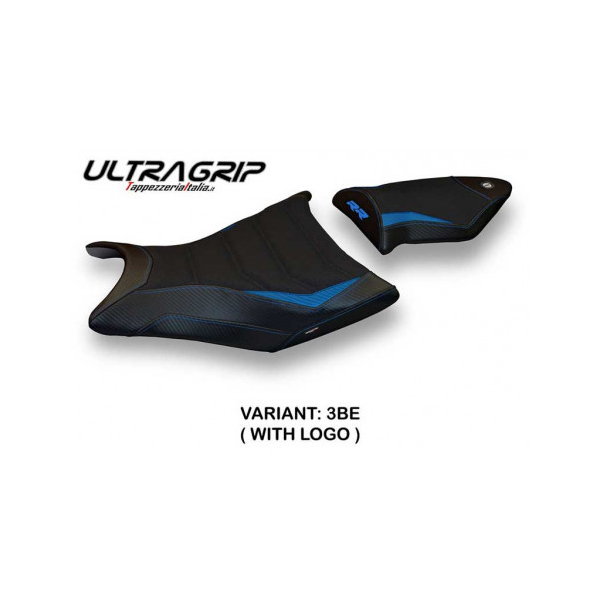 HOUSSE DE SELLE COMPATIBLE BMW S 1000 RR (09-11) MODÈLE GIUBA 2 - Logo : AVEC LOGO, Couleur : ARGENT, Type : ULTRAGRIP