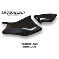 HOUSSE DE SELLE COMPATIBLE BMW S 1000 RR (09-11) MODÈLE GIUBA 2 - Logo : AVEC LOGO, Couleur : BLANC, Type : ULTRAGRIP