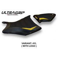 HOUSSE DE SELLE COMPATIBLE BMW S 1000 RR (09-11) MODÈLE GIUBA 2 - Logo : AVEC LOGO, Couleur : JAUNE, Type : ULTRAGRIP