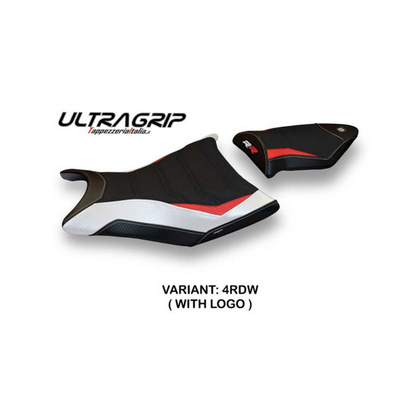 HOUSSE DE SELLE COMPATIBLE BMW S 1000 RR (09-11) MODÈLE GIUBA SPECIAL COLOR - Logo : AVEC LOGO, Type : ULTRAGRIP, Couleur : ROUGE BLANC BLEU