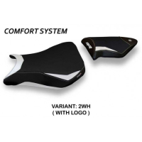HOUSSE DE SELLE COMPATIBLE BMW S 1000 RR (12-14) MODÈLE DACCA 2 - Type : CONFORT, Logo : AVEC LOGO, Couleur : ARGENT