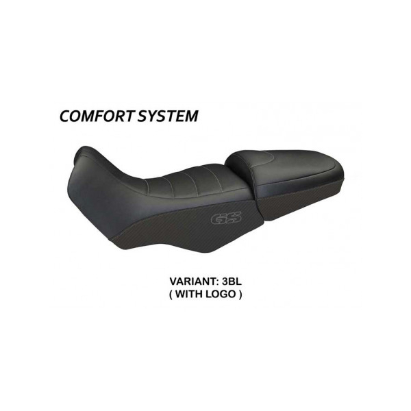 HOUSSE DE SELLE COMPATIBLE BMW R 1100/1150 GS (94-03) MODÈLE FIRENZE CARBON COLO - Couleur : NOIR, Type : CONFORT, Logo : AVEC LOGO