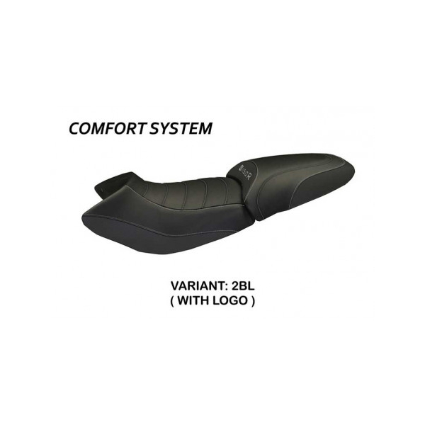 HOUSSE DE SELLE COMPATIBLE BMW R 1150 R (00-07) MODÈLE MASSIMO CARBON COLOR - Couleur : NOIR, Type : CONFORT, Logo : AVEC LOGO