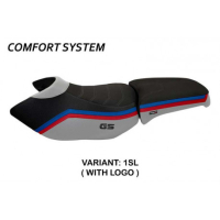 HOUSSE DE SELLE COMPATIBLE BMW R 1200 GS ADVENTURE (06-12) MODÈLE IONIA 1 - Logo : AVEC LOGO, Couleur : ARGENT, Type : CONFORT