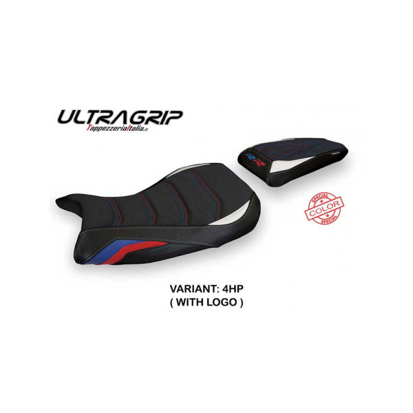 HOUSSE DE SELLE COMPATIBLE BMW S 1000 RR M-SPORT (19-22) MODÈLE EDIGE 1 - Logo : AVEC LOGO, Type : ULTRAGRIP, Couleur : COULEUR HP