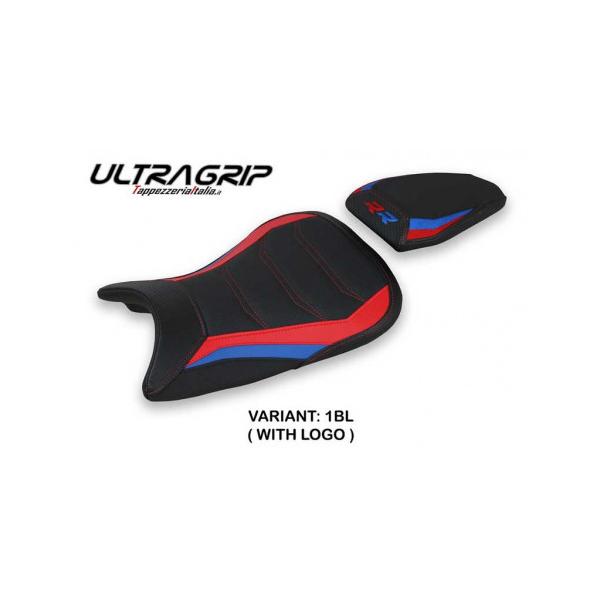 HOUSSE DE SELLE COMPATIBLE BMW S 1000 RR (19-22) MODÈLE QUIROGA 1 ULTRAGRIP, NOI - Couleur : NOIR, Logo : AVEC LOGO, Type : ULTRAGRIP