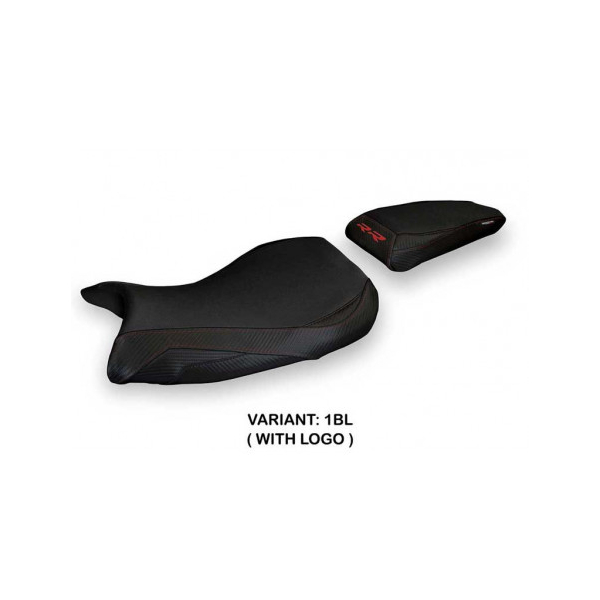 HOUSSE DE SELLE COMPATIBLE BMW S 1000 RR M-SPORT (19-22) MODÈLE SEVAN 1 - Logo : AVEC LOGO, Couleur : NOIR, Type : STANDARD