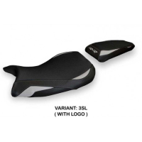HOUSSE DE SELLE COMPATIBLE BMW S 1000 RR M-SPORT (19-22) MODÈLE SEVAN 1 - Type : STANDARD, Logo : AVEC LOGO, Couleur : ARGENT