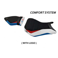HOUSSE DE SELLE COMPATIBLE BMW S 1000 RR (15-18) MODÈLE VITTORIA HP - Logo : AVEC LOGO, Couleur : COULEUR HP, Type : CONFORT 