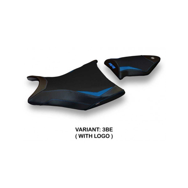 HOUSSE DE SELLE COMPATIBLE BMW S 1000 RR (09-11) MODÈLE ALABAMA 2 - Logo : AVEC LOGO, Couleur : BLEU, Type : STANDARD