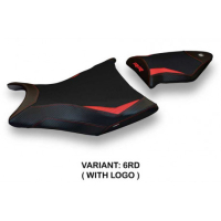HOUSSE DE SELLE COMPATIBLE BMW S 1000 RR (09-11) MODÈLE ALABAMA 2 - Couleur : BLANC, Type : STANDARD, Logo : AVEC LOGO