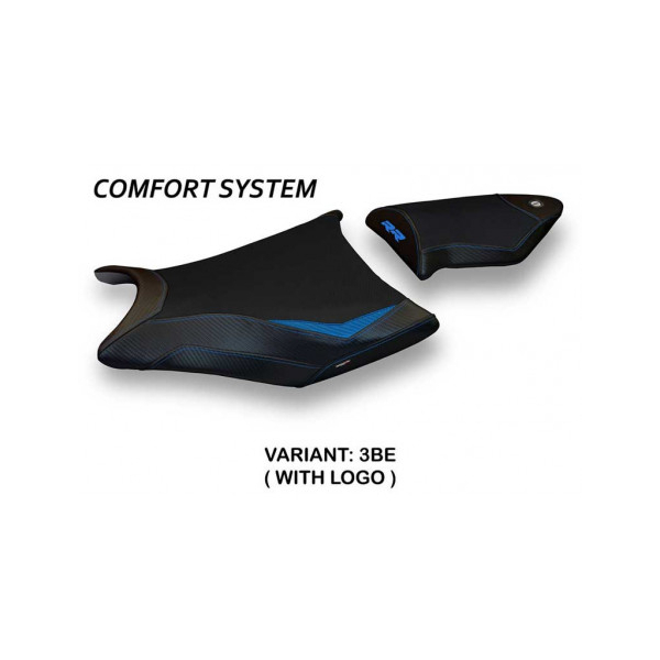 HOUSSE DE SELLE COMPATIBLE BMW S 1000 RR (09-11) MODÈLE ESSEN 2 - Logo : AVEC LOGO, Couleur : NOIR, Type : CONFORT
