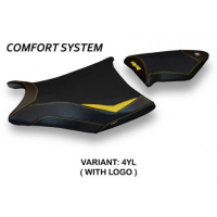 HOUSSE DE SELLE COMPATIBLE BMW S 1000 RR (09-11) MODÈLE ESSEN 2 - Logo : AVEC LOGO, Couleur : NOIR, Type : CONFORT