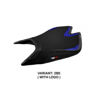 HOUSSE DE SELLE COMPATIBLE APRILIA RSV4 (21-22) MODÈLE LEON - Logo : AVEC LOGO, Couleur : ARGENT, Type : CONFORT