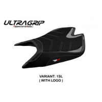 HOUSSE DE SELLE COMPATIBLE APRILIA RSV4 (21-22) MODÈLE LEON - Logo : AVEC LOGO, Couleur : ARGENT, Type : CONFORT