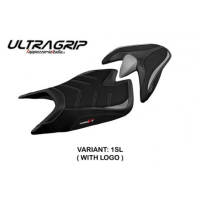 HOUSSE DE SELLE COMPATIBLE APRILIA TUONO V4 (21-22) MODÈLE ZUERA - Type : CONFORT, Logo : AVEC LOGO, Couleur : ARGENT