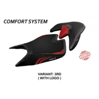HOUSSE DE SELLE COMPATIBLE APRILIA TUONO V4 (21-22) MODÈLE ZUERA SPECIAL COLOR U - Type : CONFORT, Logo : AVEC LOGO, Couleur : ARGENT